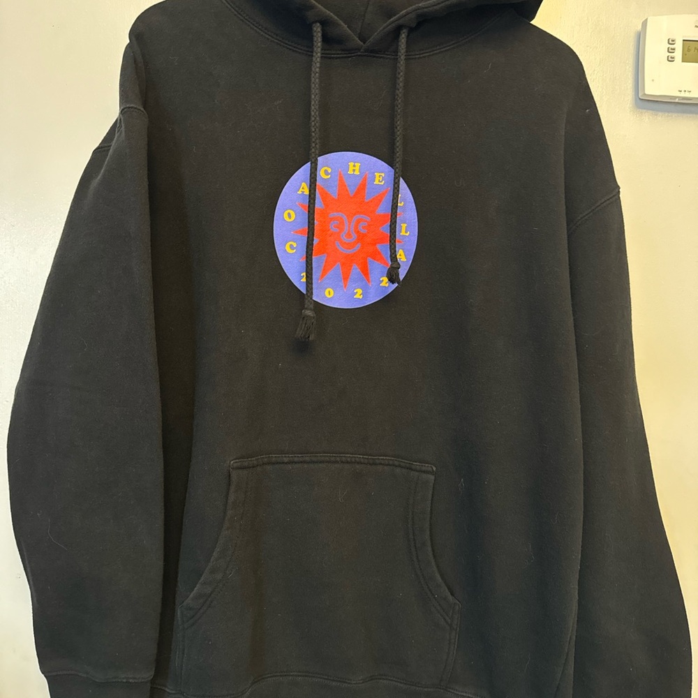 Black Sweatshirt with Abstract Circular Design